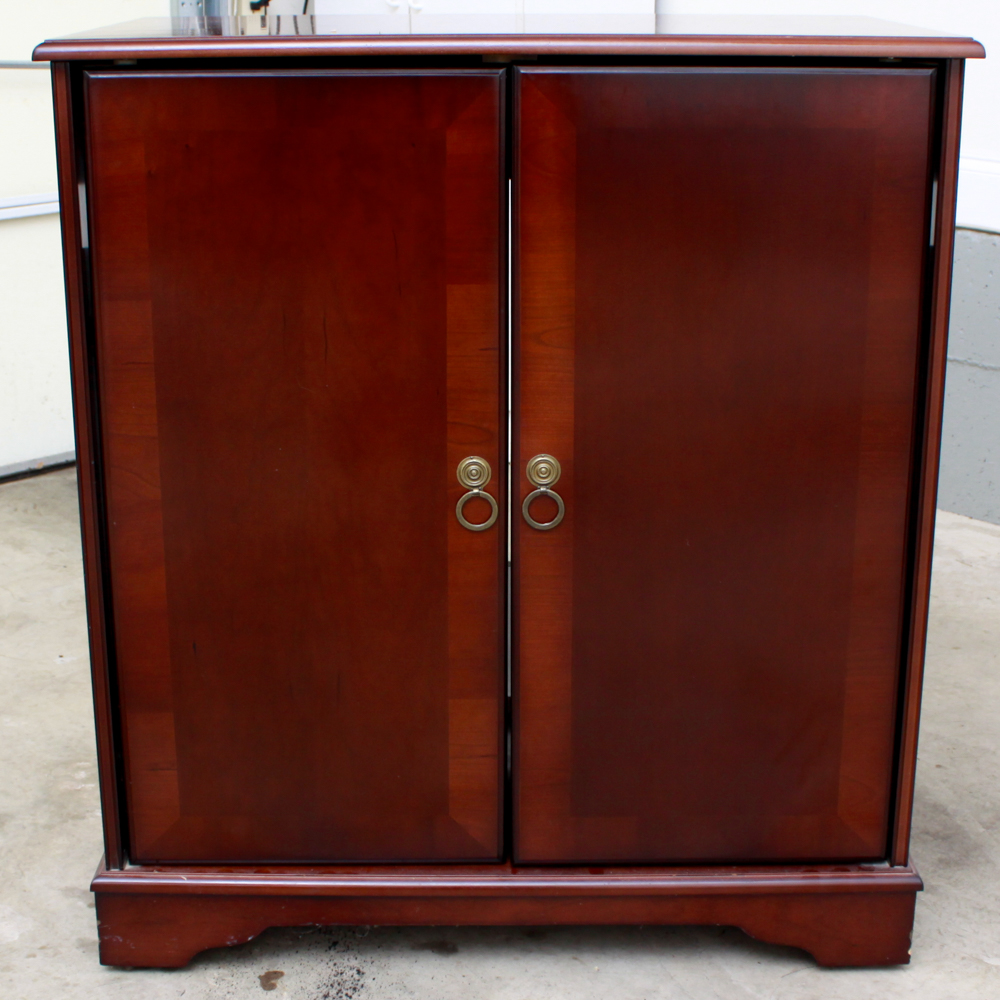 Mahogany Finish Media Cabinet