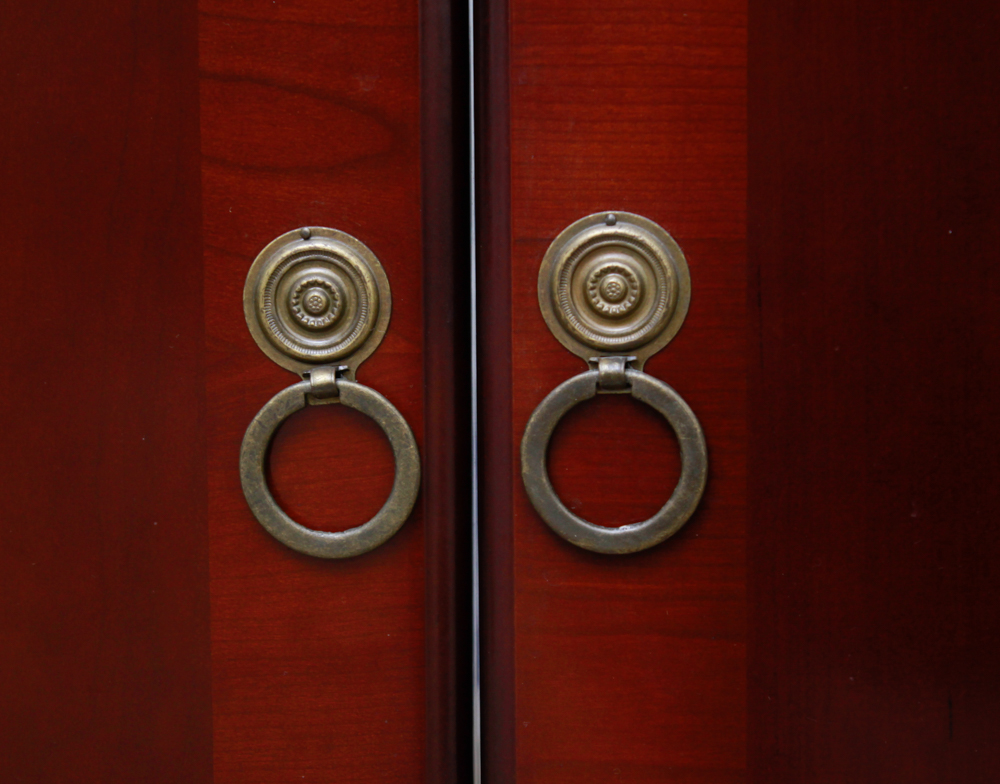 Mahogany Finish Media Cabinet