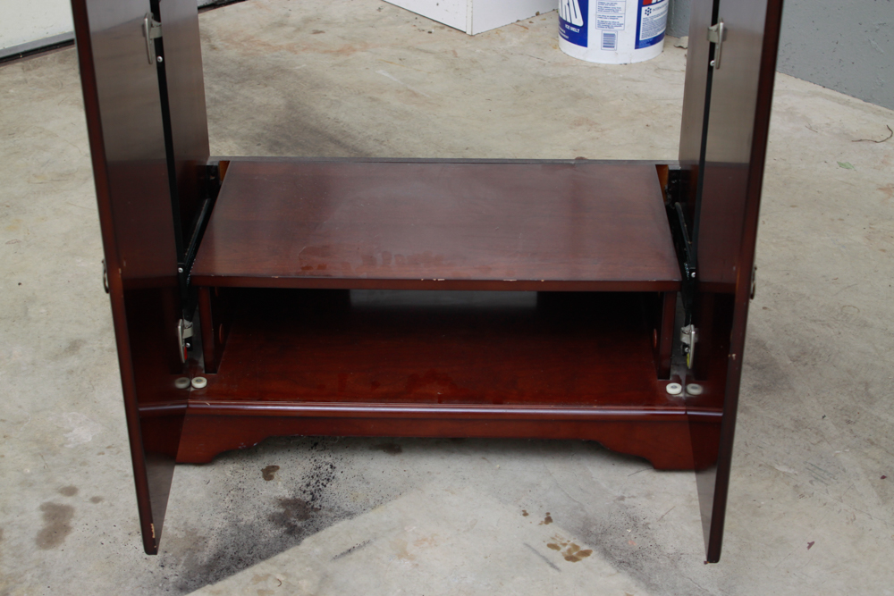 Mahogany Finish Media Cabinet