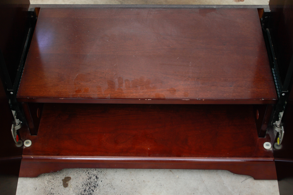 Mahogany Finish Media Cabinet