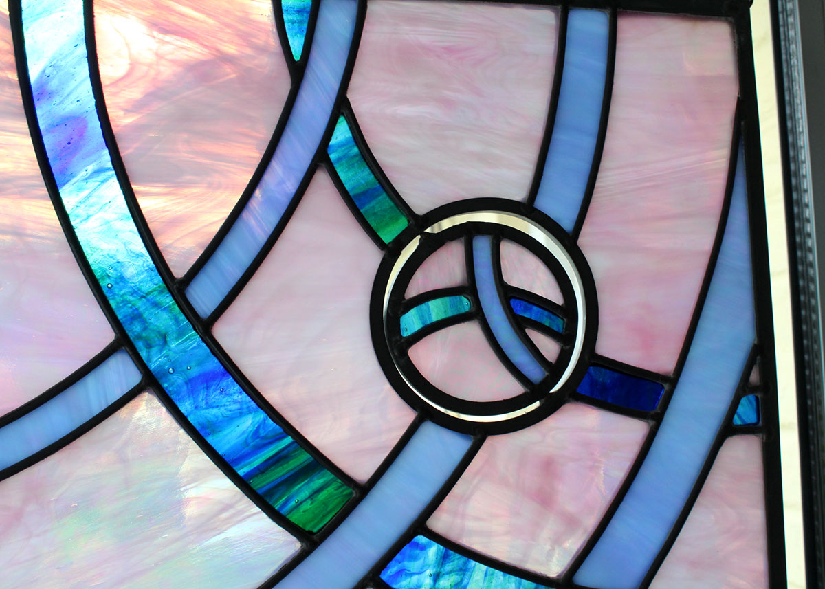 Stained Glass Window Pane with Rotating Discs