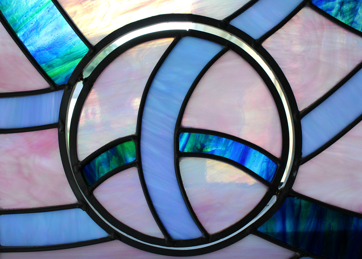 Stained Glass Window Pane with Rotating Discs
