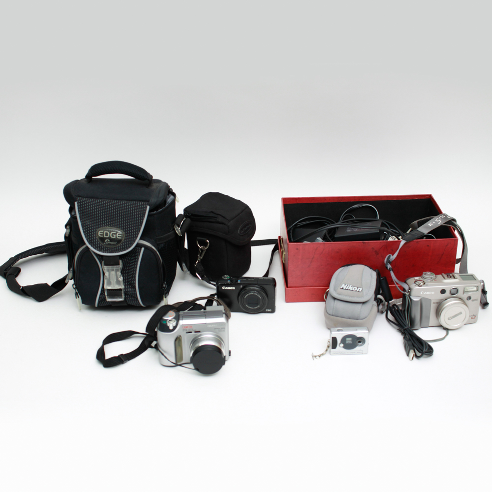 Collection of Digital Cameras and Accessories