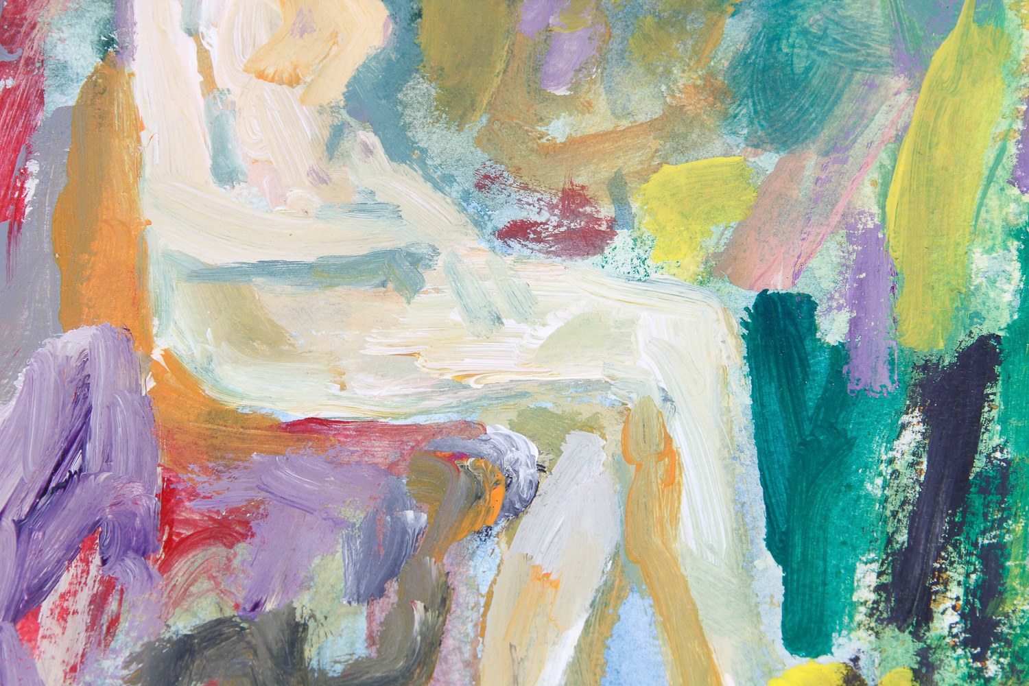 Original Oil on Board of Seated Nude Woman by Murat Kaboulov