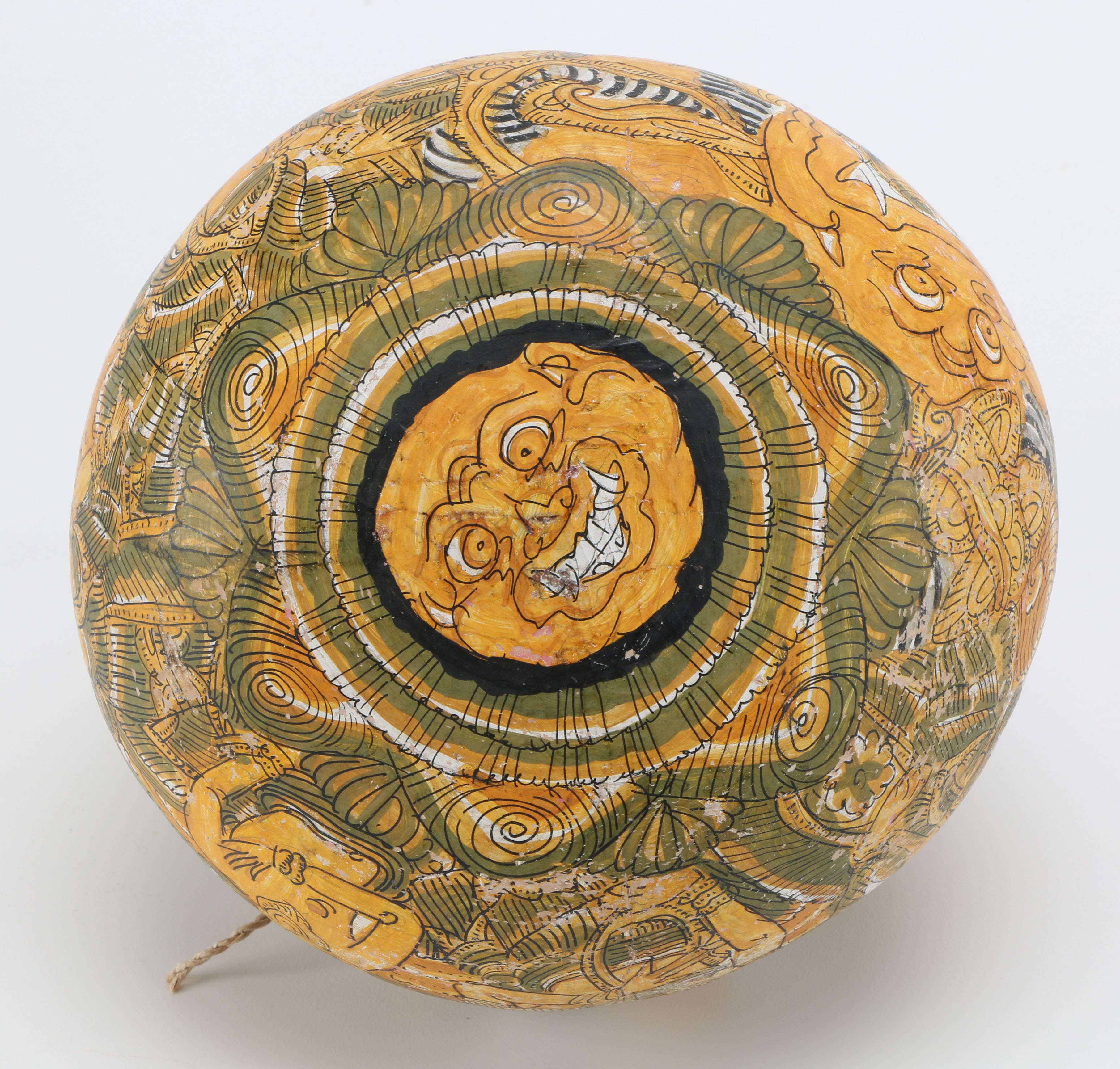 Hand-Painted Balinese Kamasan Lime Gourd