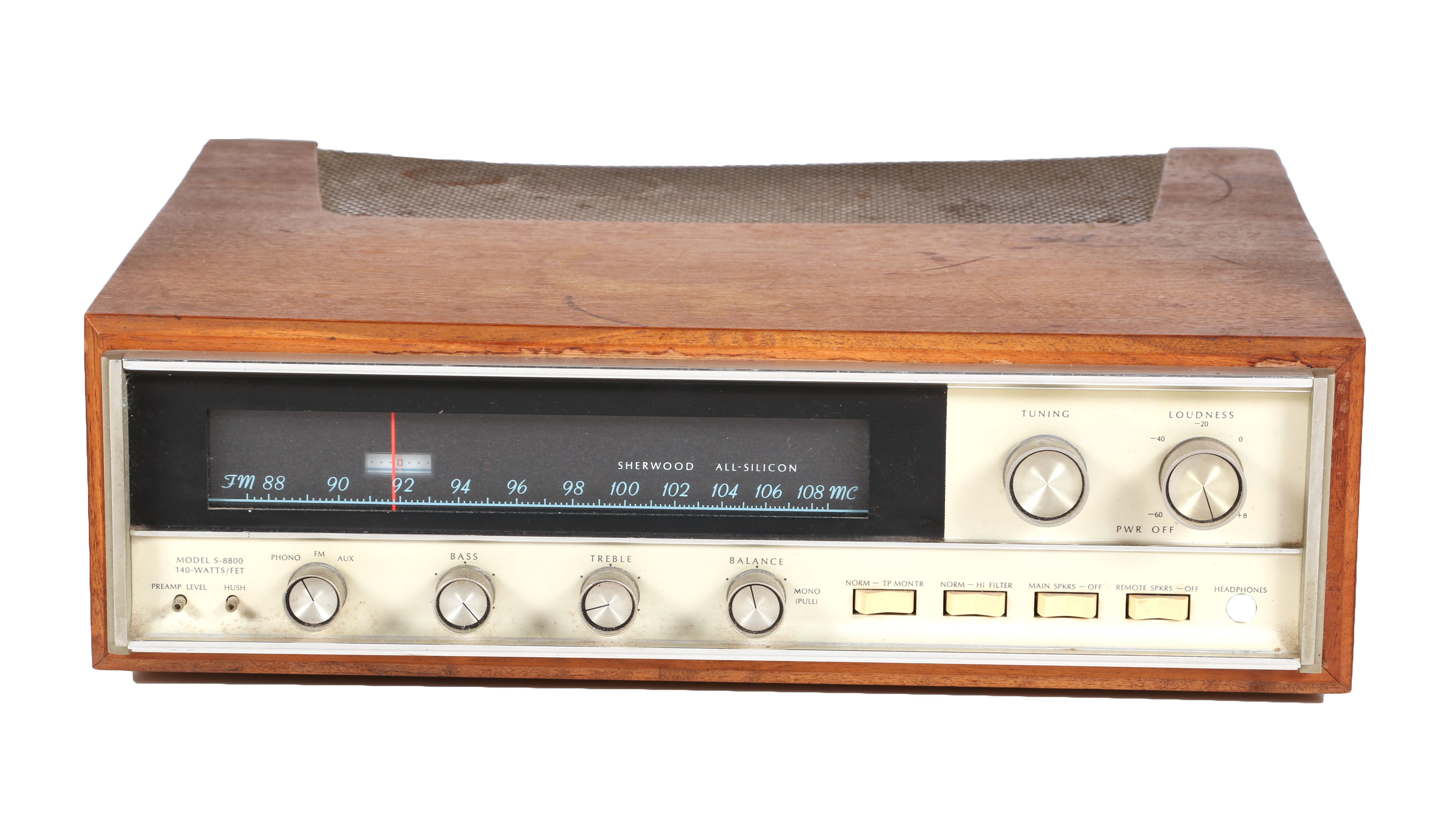 Vintage Sherwood Electronics S-8800 Receiver and Speaker Cabinet