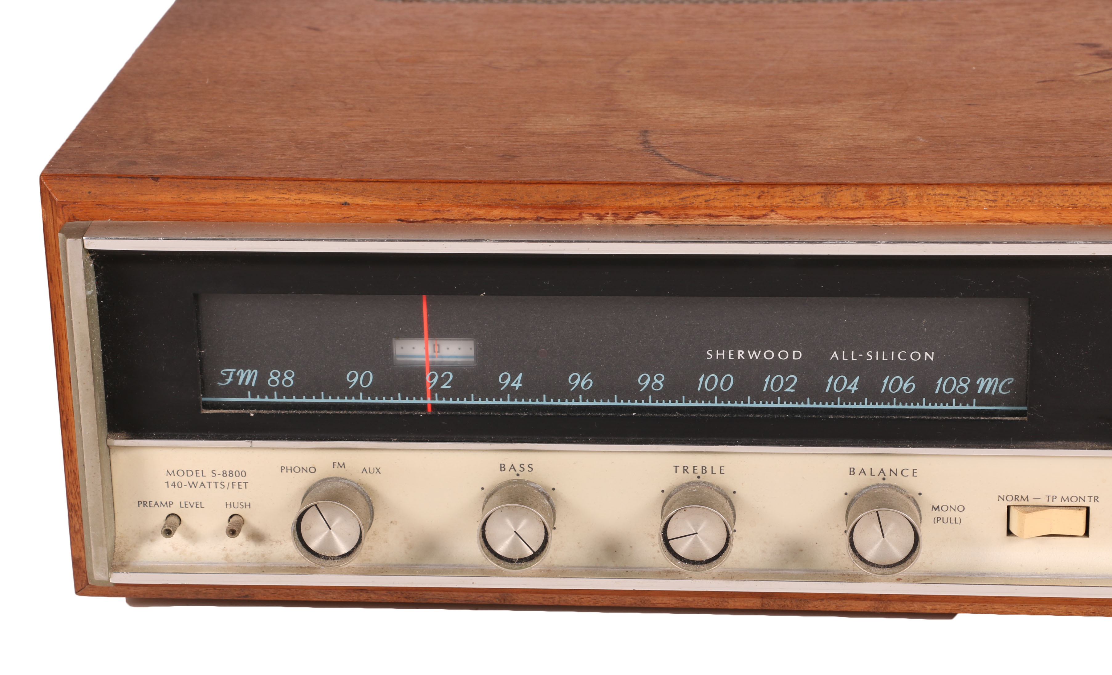 Vintage Sherwood Electronics S-8800 Receiver and Speaker Cabinet