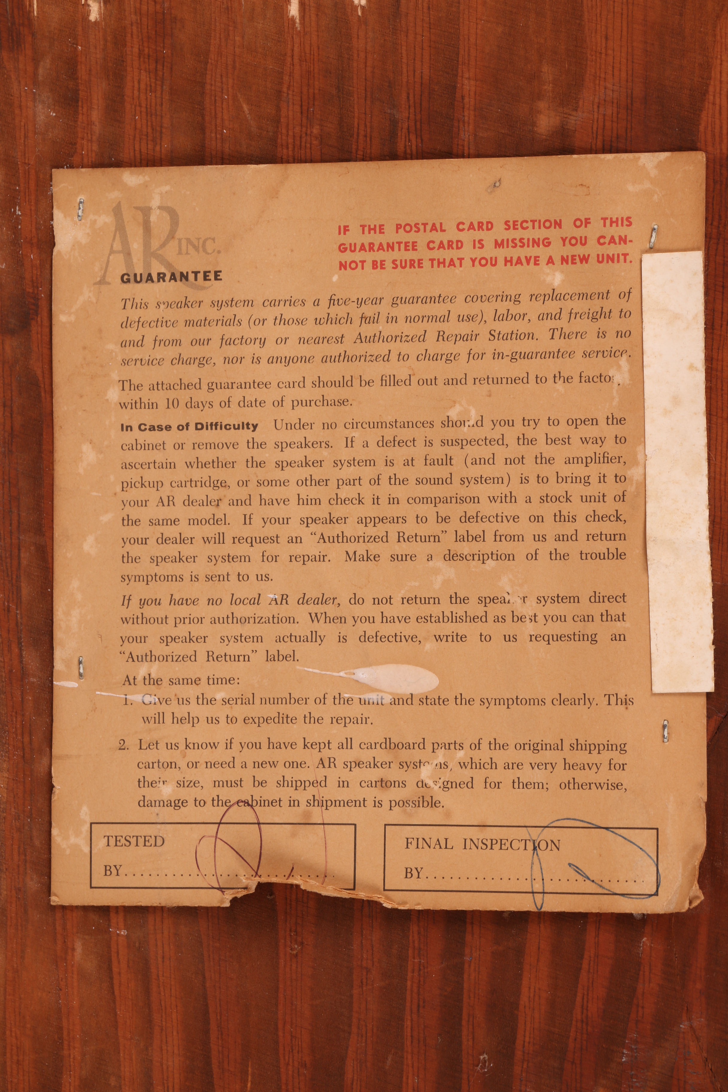 Vintage Sherwood Electronics S-8800 Receiver and Speaker Cabinet