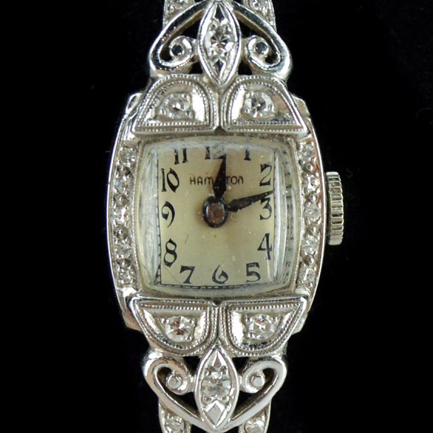 Vintage Platinum Diamond Hamilton Women's Watch