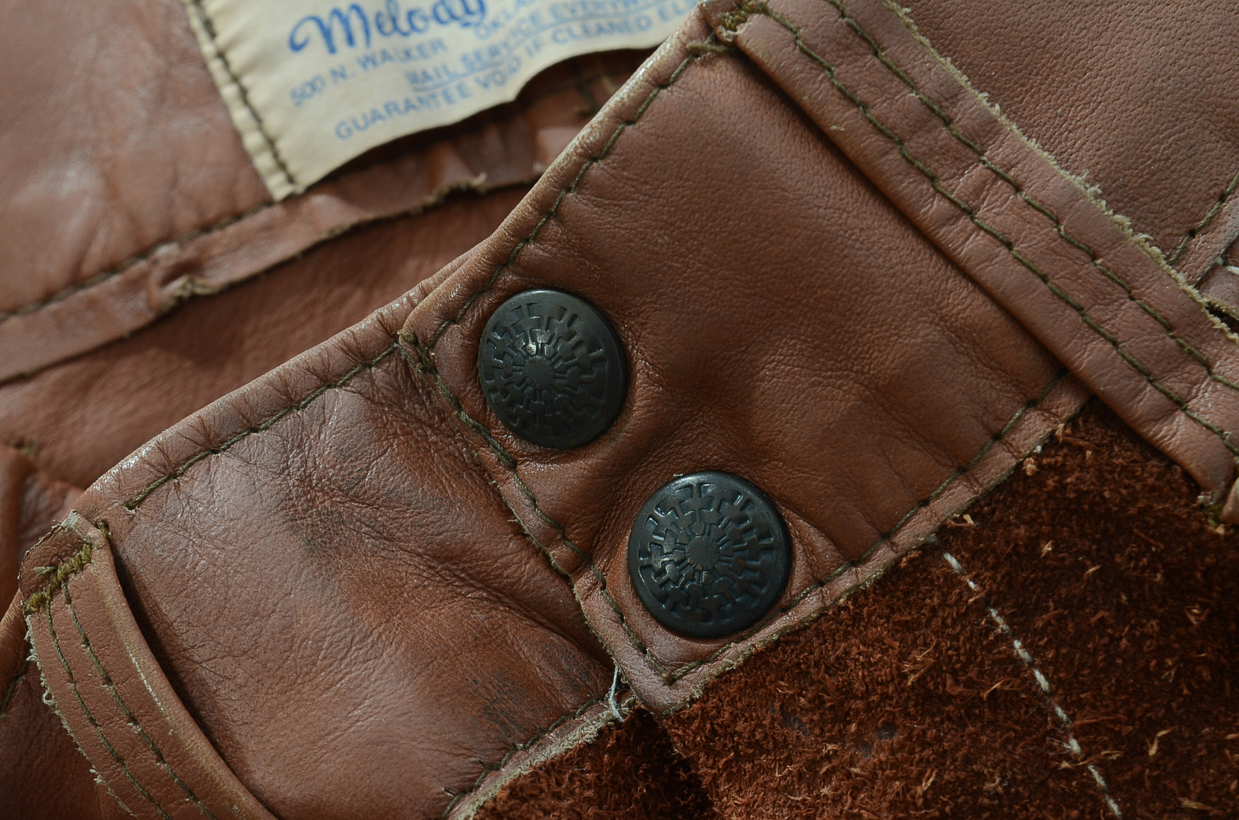 Pair of 70s Vintage Pioneer Wear of Albuquerque Brown Suede Leather Boot Cut Riding Pants