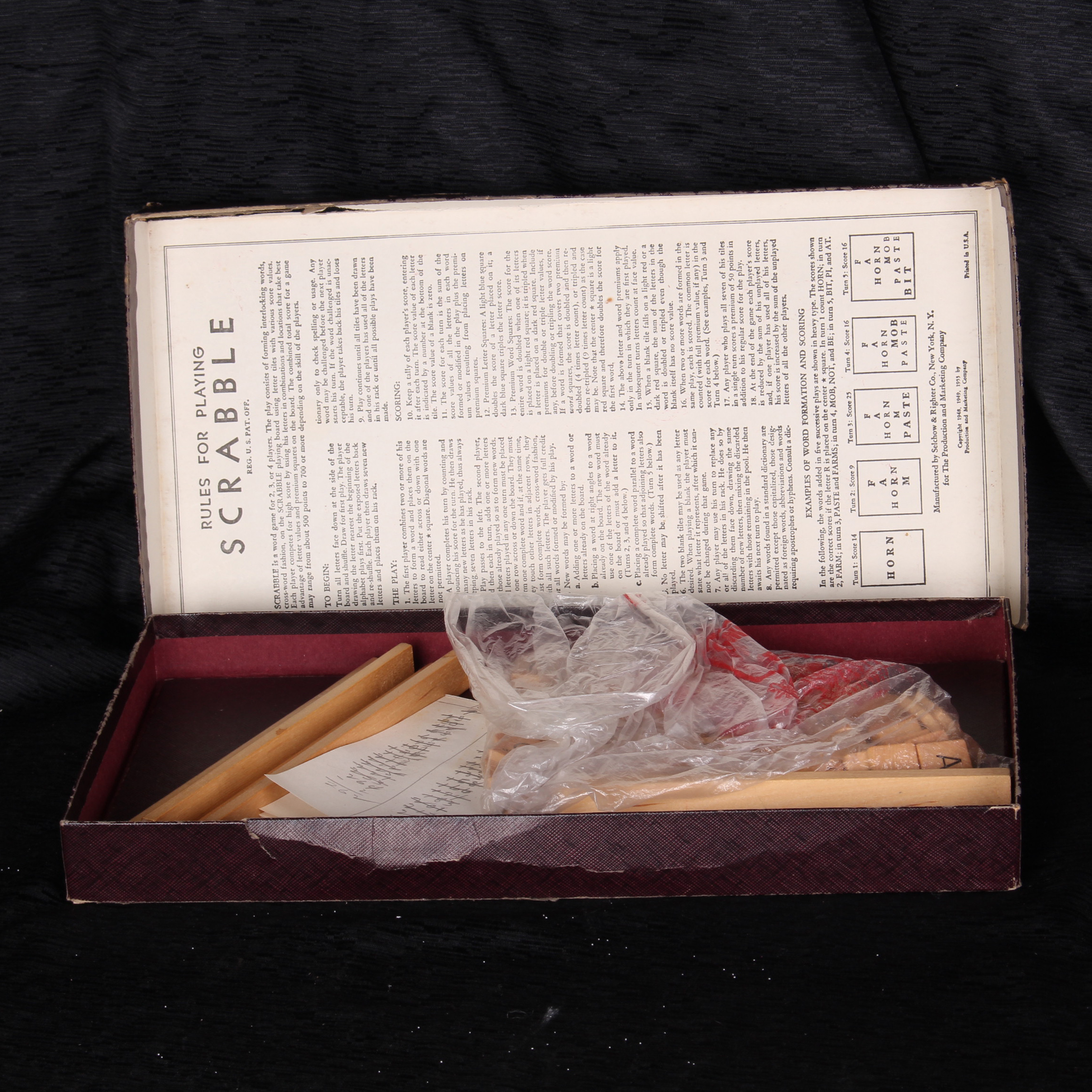 Vintage Scrabble Set Circa 1955