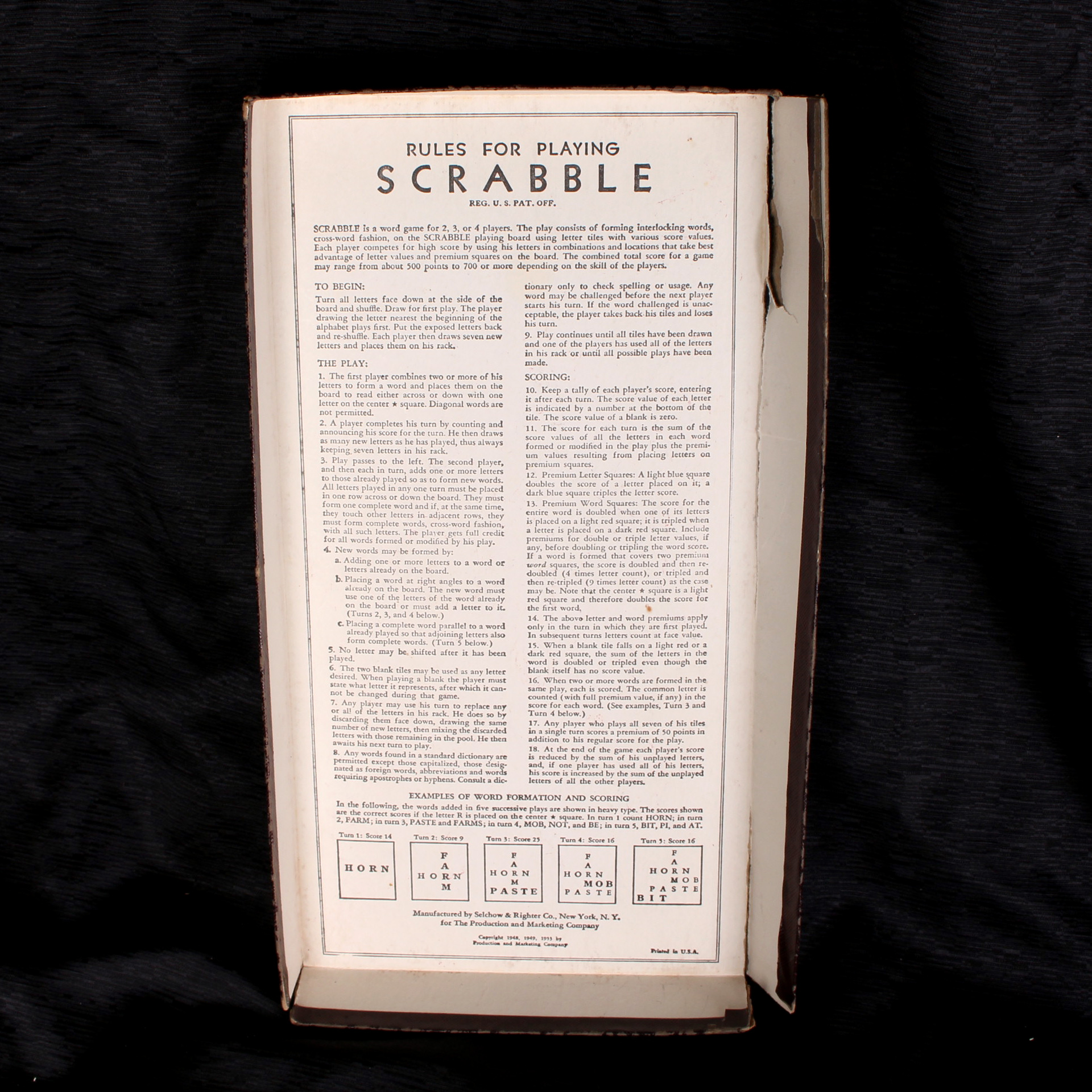 Vintage Scrabble Set Circa 1955