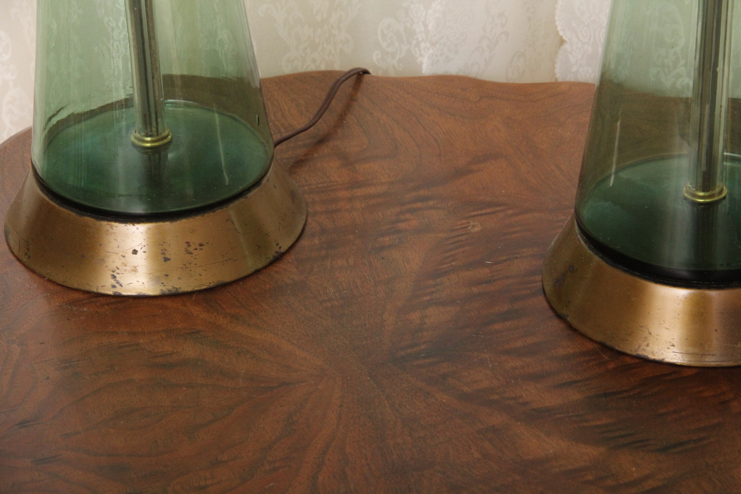 Pair of Italian Mid Century Glass Table Lamps