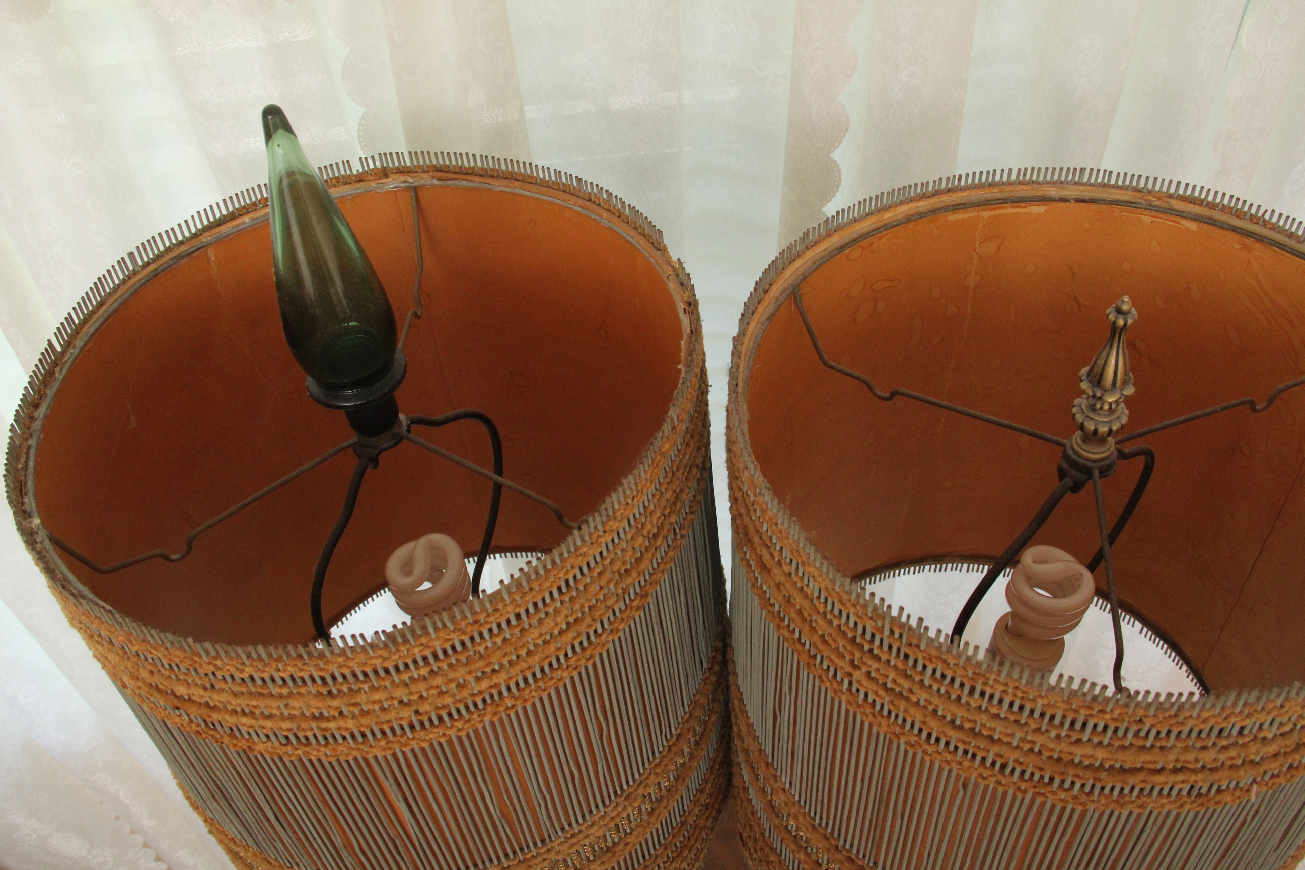 Pair of Italian Mid Century Glass Table Lamps