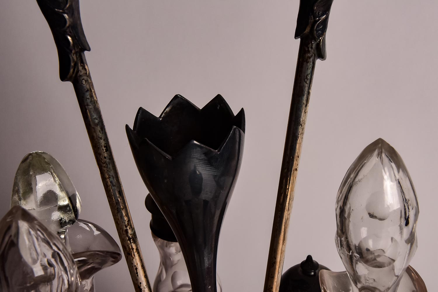 Antique Silver Plate Cruet Condiment Holder