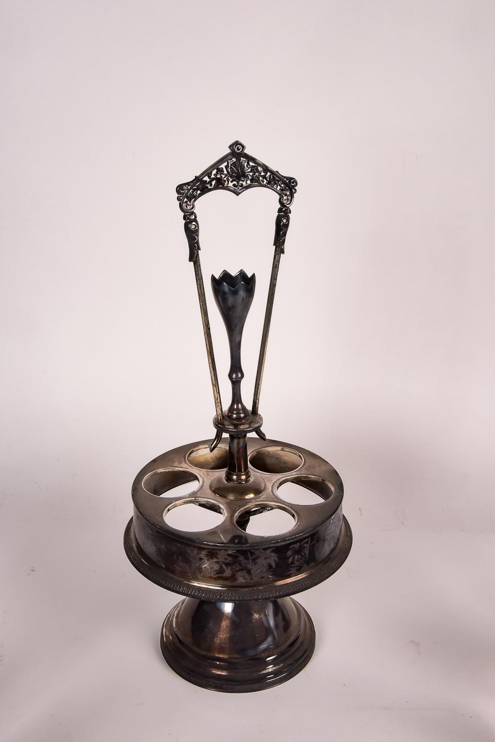 Antique Silver Plate Cruet Condiment Holder