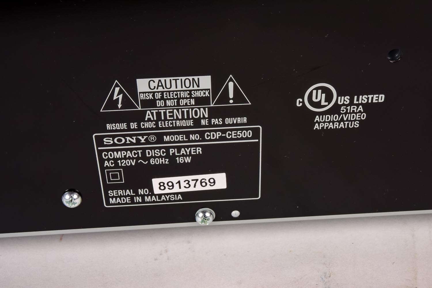 Sony 5 Disc CD "Ex-changer System"