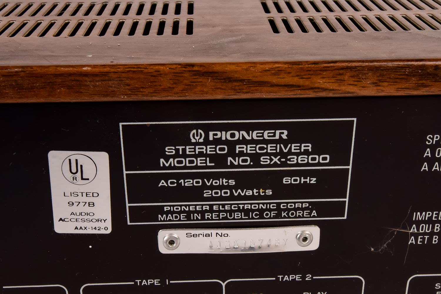 Pioneer Stereo Receiver