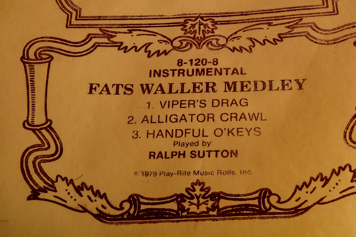 Collection of Play-Rite Music Rolls