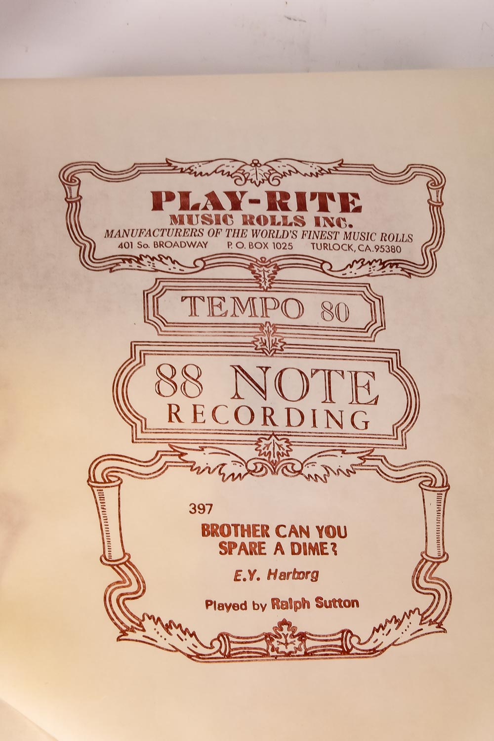 Collection of Play-Rite Music Rolls