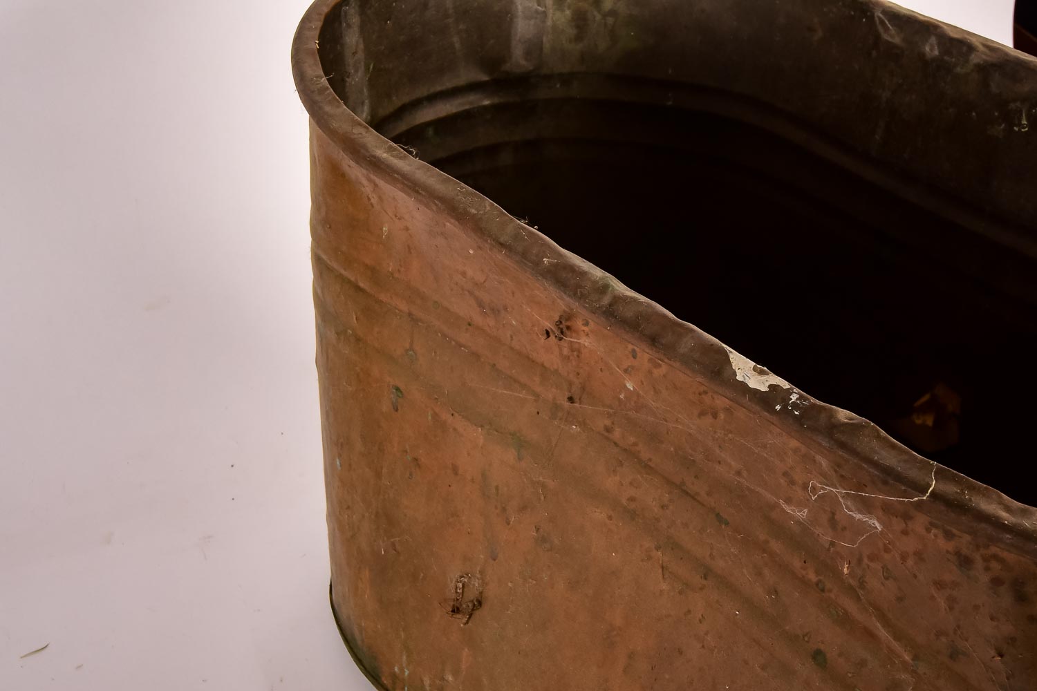 Pair of Vintage Copper Trough Planters
