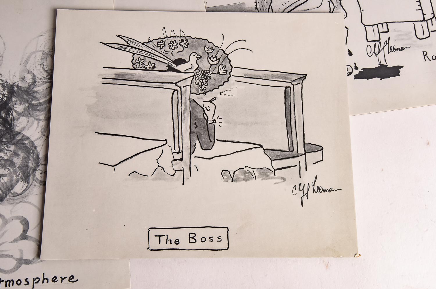 Collection of Cliff Leeman Restaurant Themed Drawings