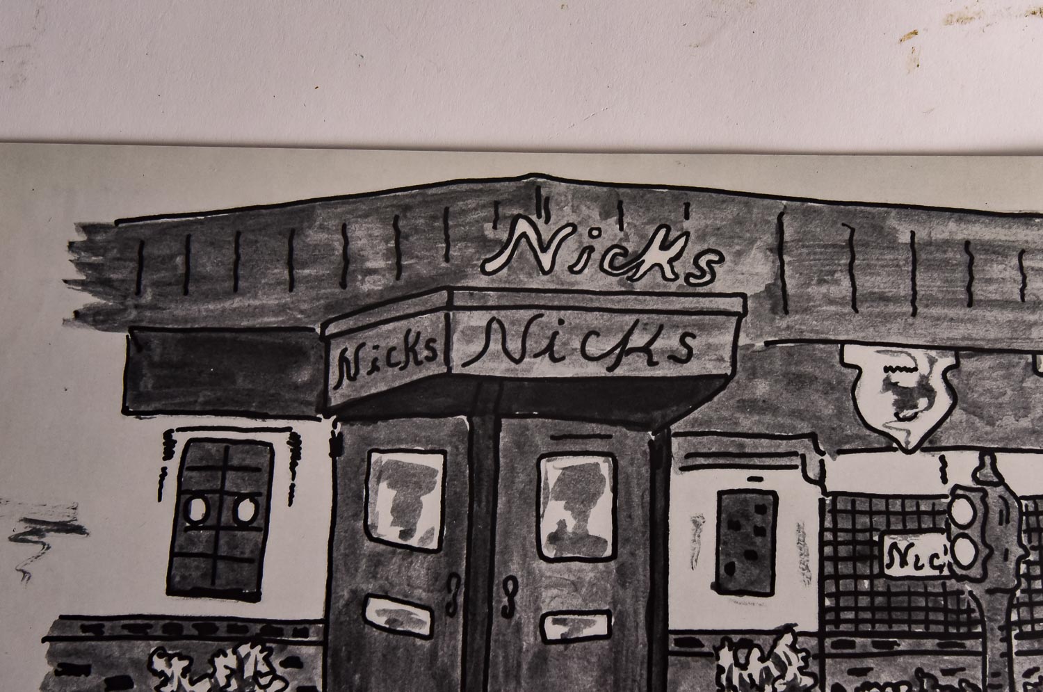 Collection of Cliff Leeman Restaurant Themed Drawings