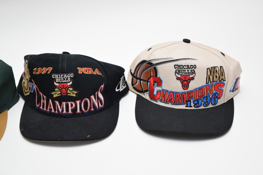 1996 and 1997 Chicago Bulls NBA Championship Hats and 1996 Atlanta Summer Olympics Hat