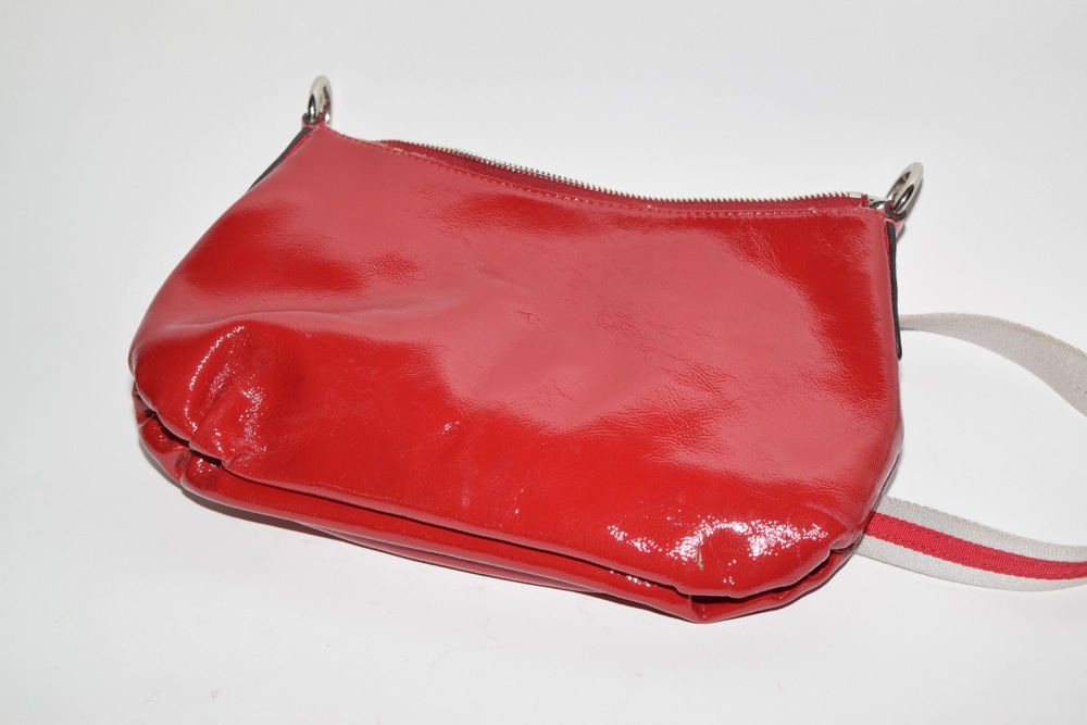 Coach Red Patent Leather Shoulder/Crossbody Hobo Bag