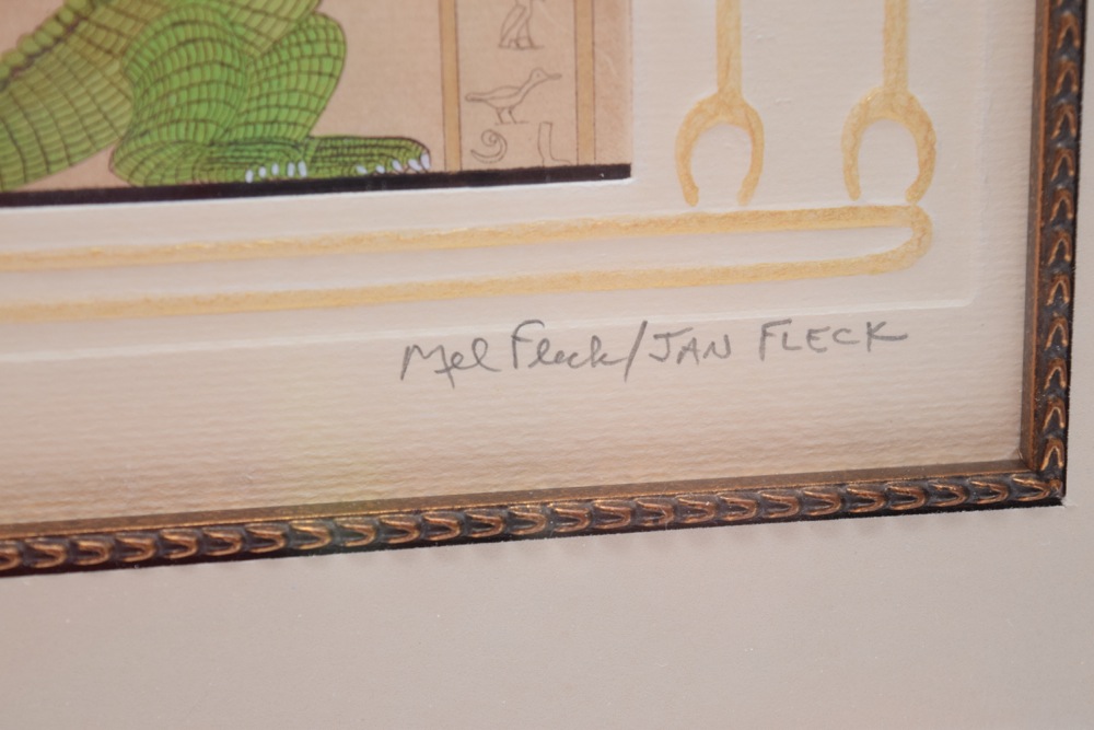 Mel and Jan Fleck Signed Limited Edition Hand Colored Etching