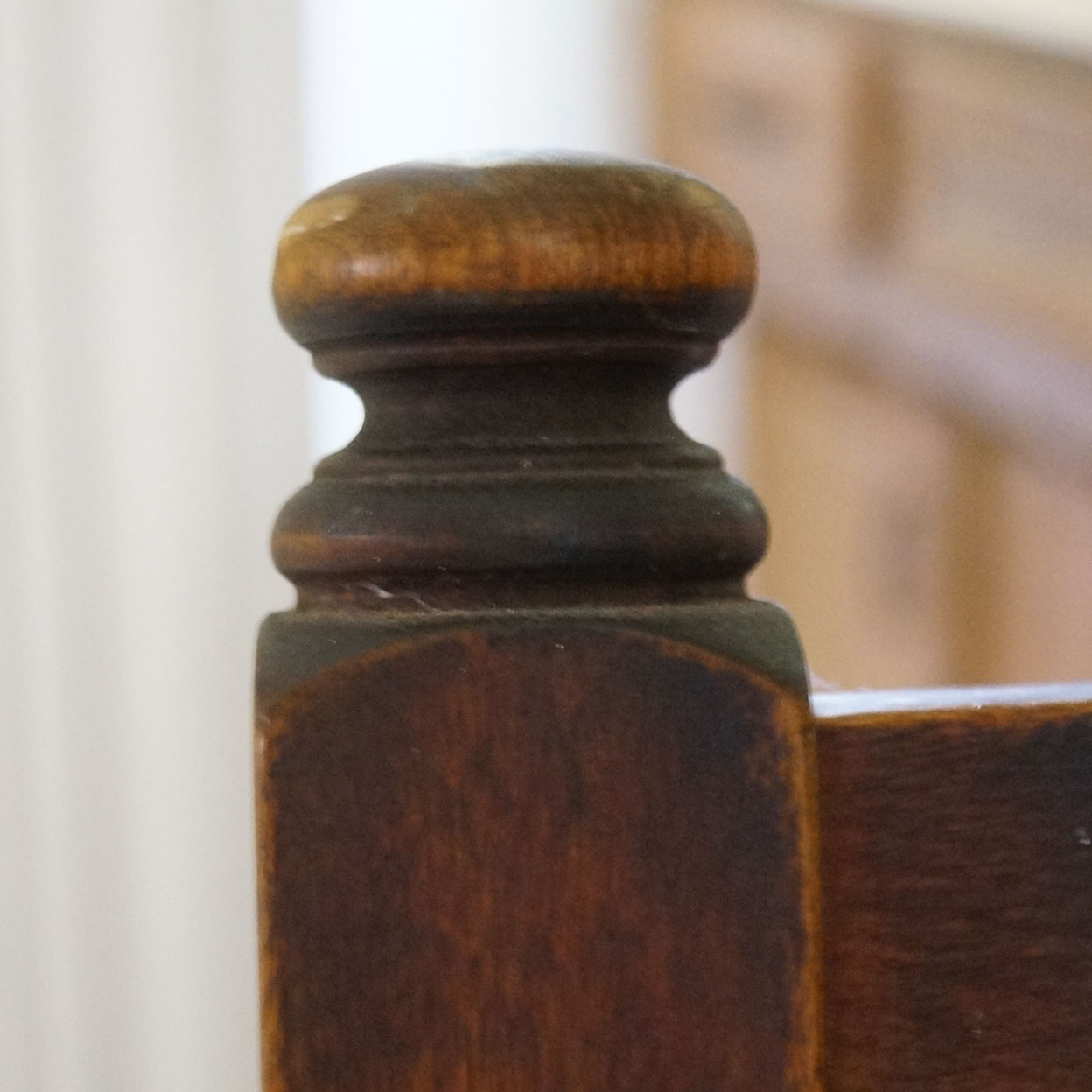 Antique Wood Rocking Chair with Red Cushion