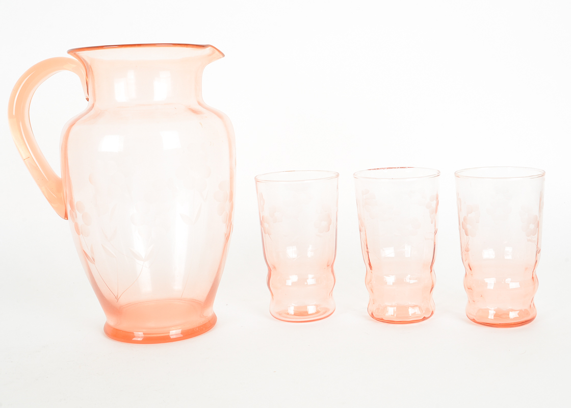 Assortment of Pink Glassware