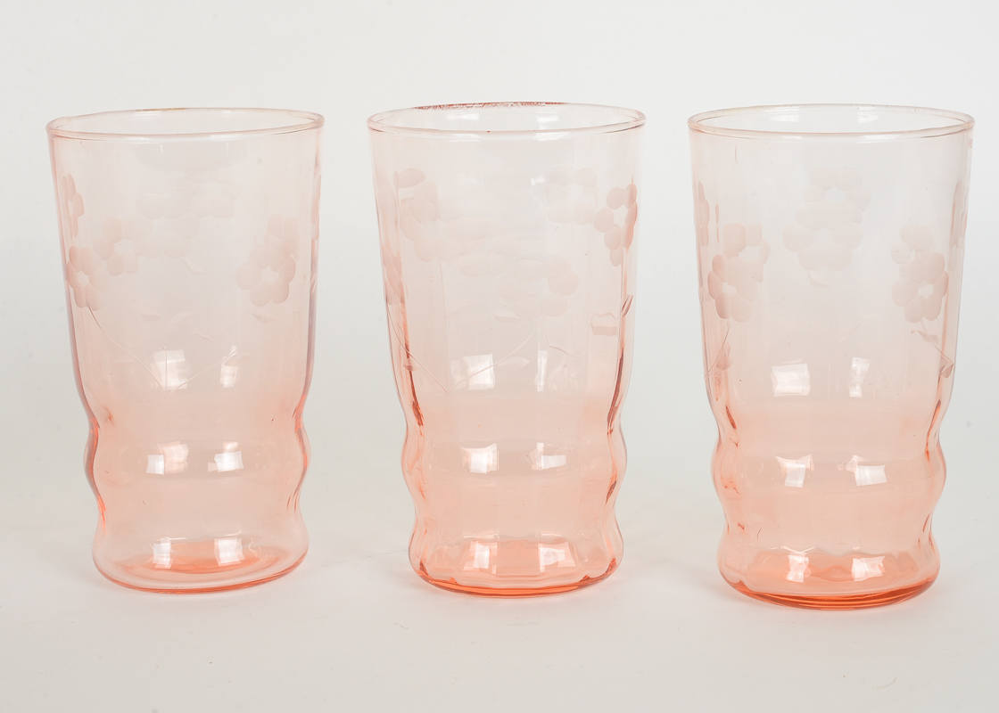 Assortment of Pink Glassware