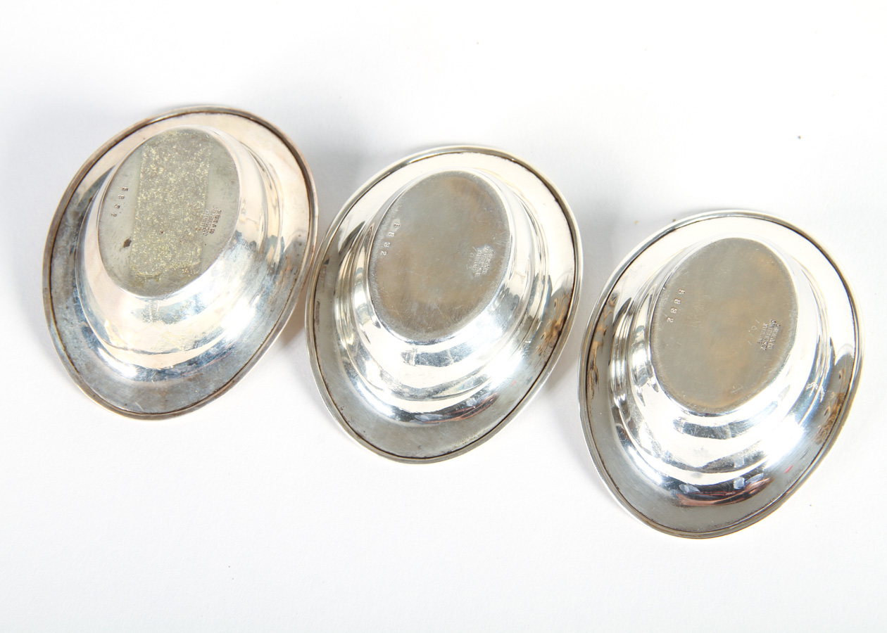 Set of 12 Sterling Silver Nut Dishes