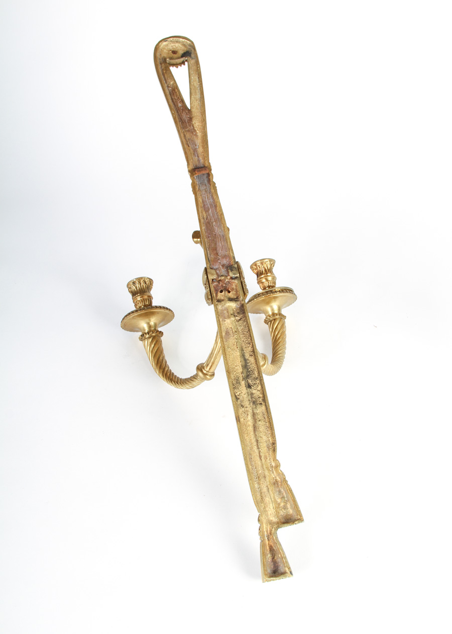 Vintage Brass Rope Candle Sconces