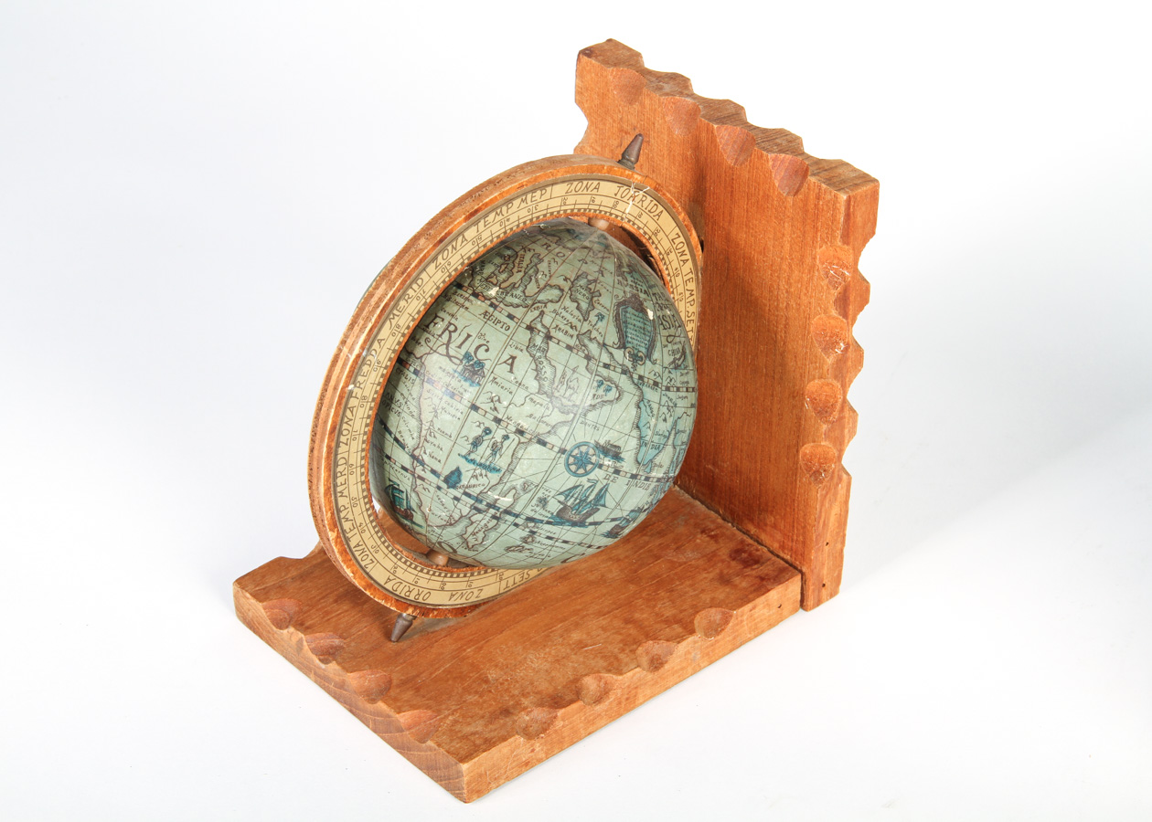 Pair of Vintage Spanish Old World Globe Bookends