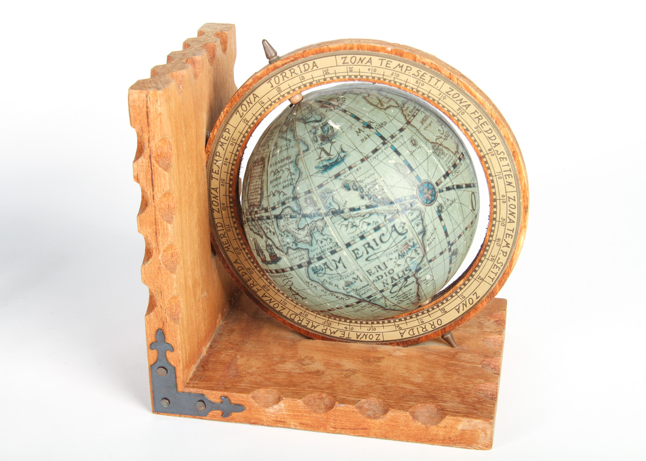 Pair of Vintage Spanish Old World Globe Bookends