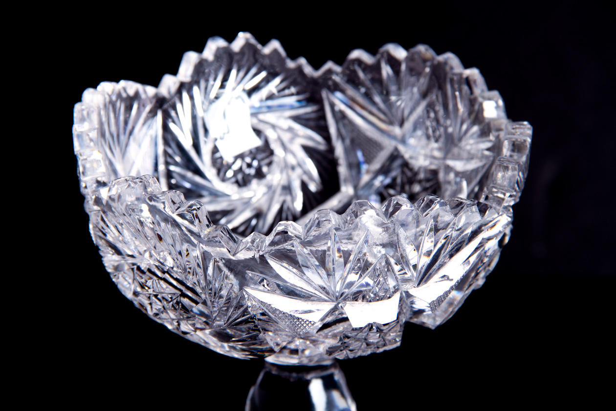 Antique American Cut Glass Footed Compote