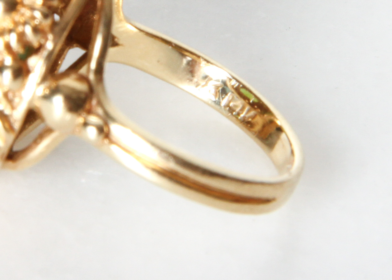 14K Yellow Gold and Jade Cocktail Ring