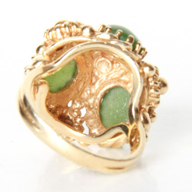 14K Yellow Gold and Jade Cocktail Ring