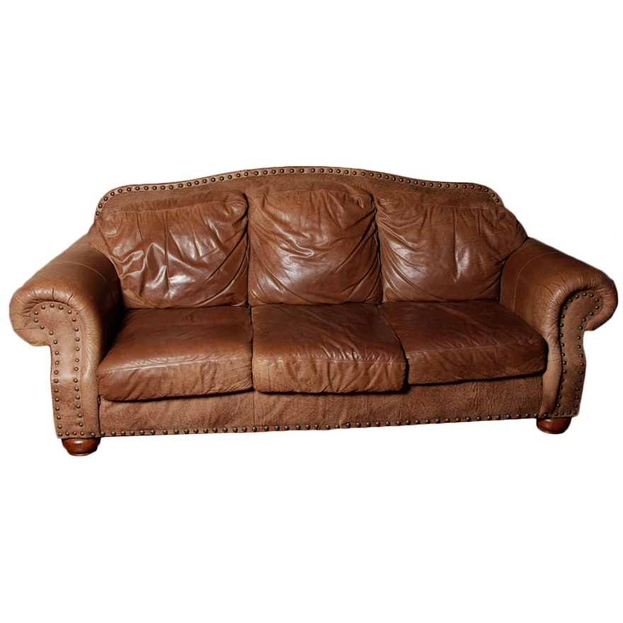 Flexsteel Nubuck Leather Couch