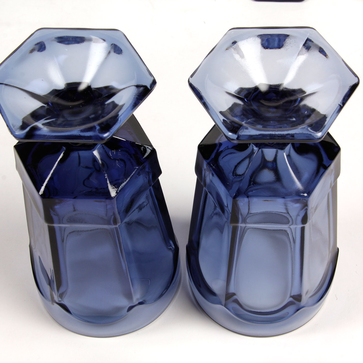 Collection of Thirteen Vintage Cobalt Blue Glass Goblets From Dillard's Lennox Collection