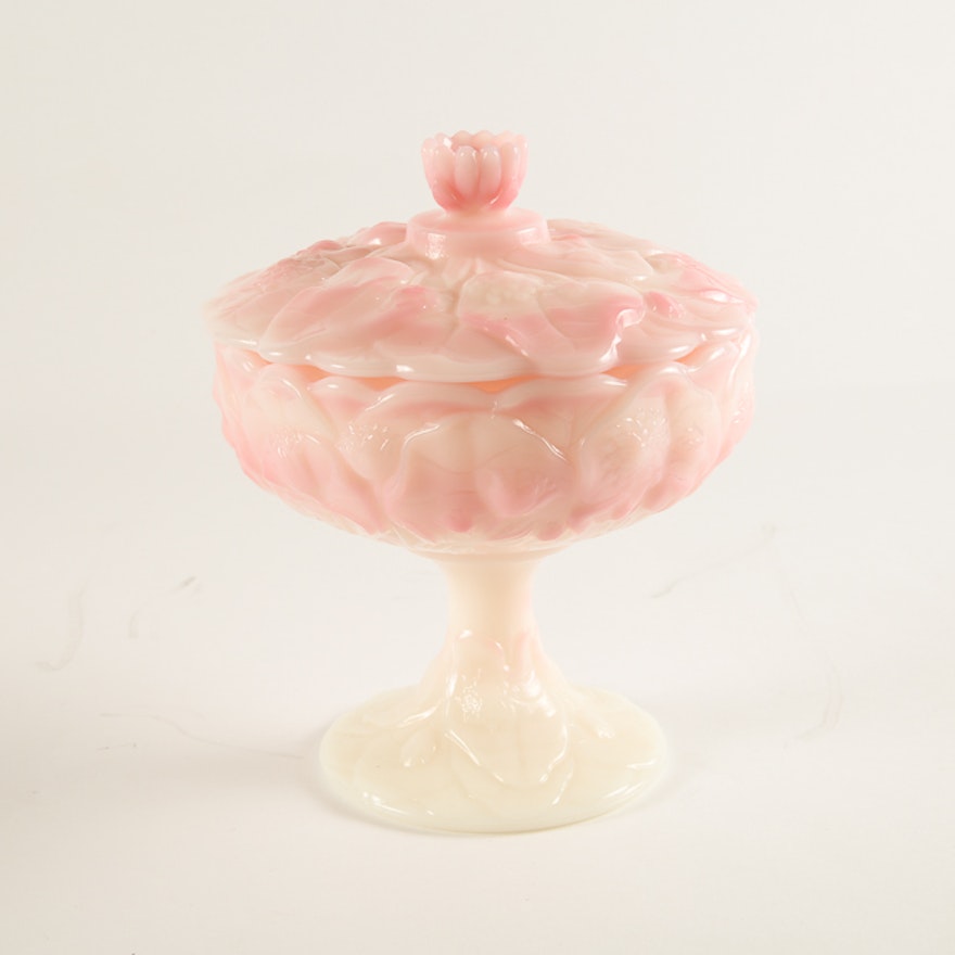 Fenton Rosalene Candy Dish in the Lily Pattern