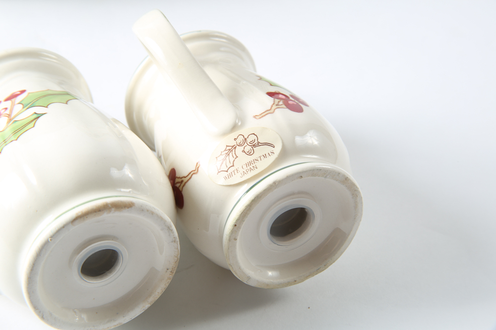 Assortment of Sango White Christmas Dinnerware