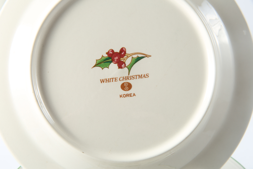 Assortment of Sango White Christmas Dinnerware