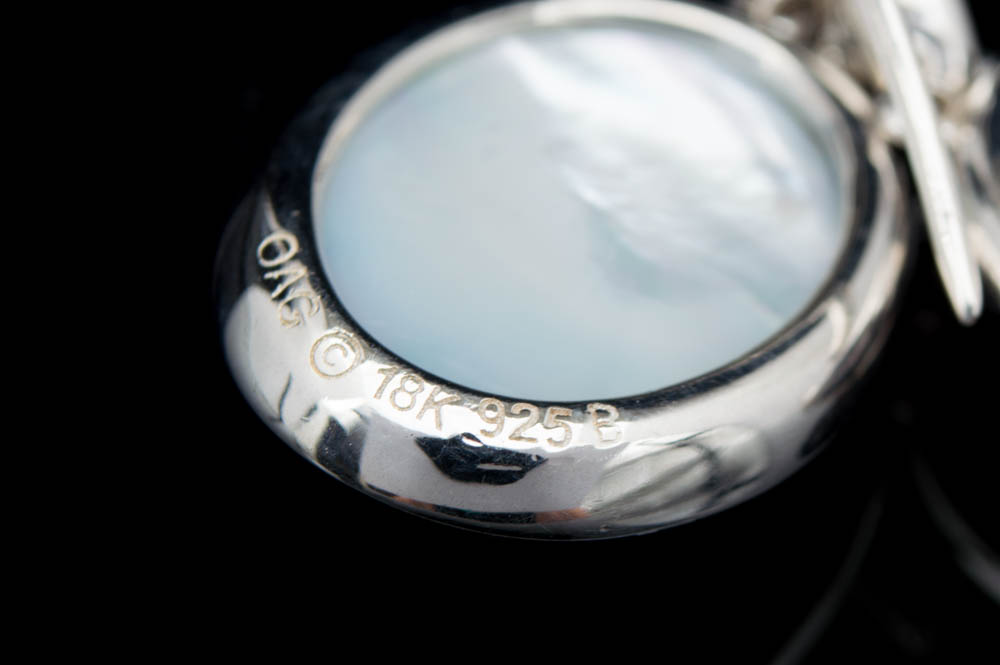 OAG Sterling Silver, 18K Gold and Multi-Agate Gemstone with Crystal Overlay Drop Earrings