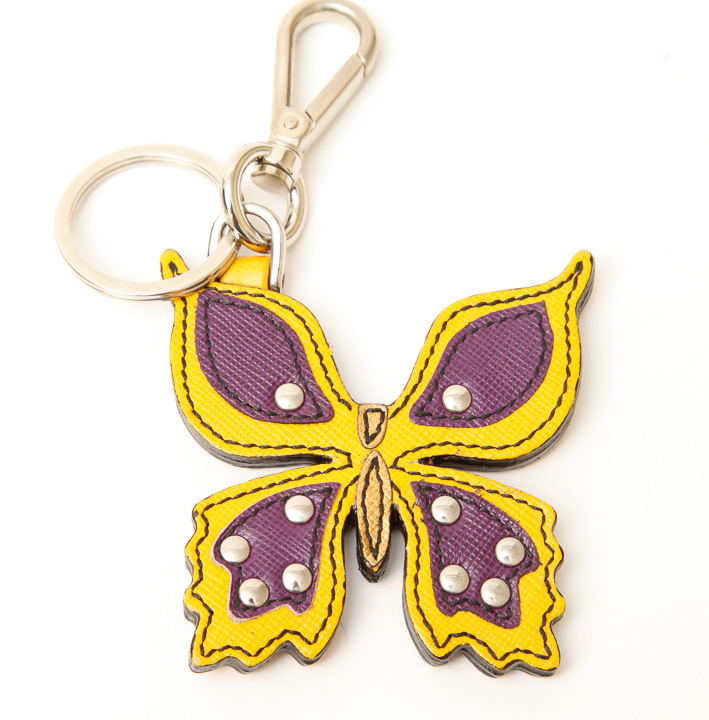 Prada Suede and Leather Belt with Key Chain