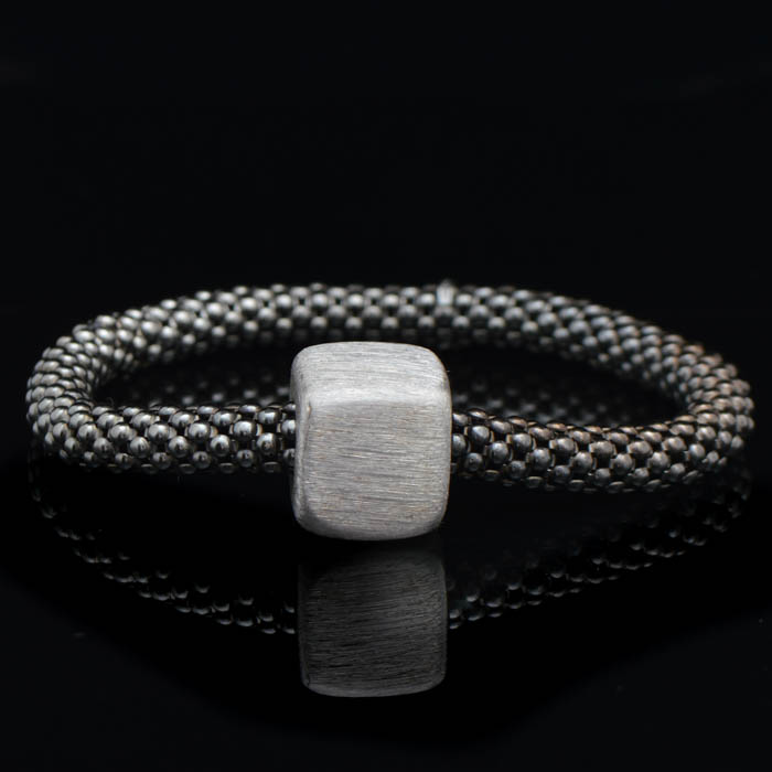 Sterling Silver and Metal Stretch Bracelet