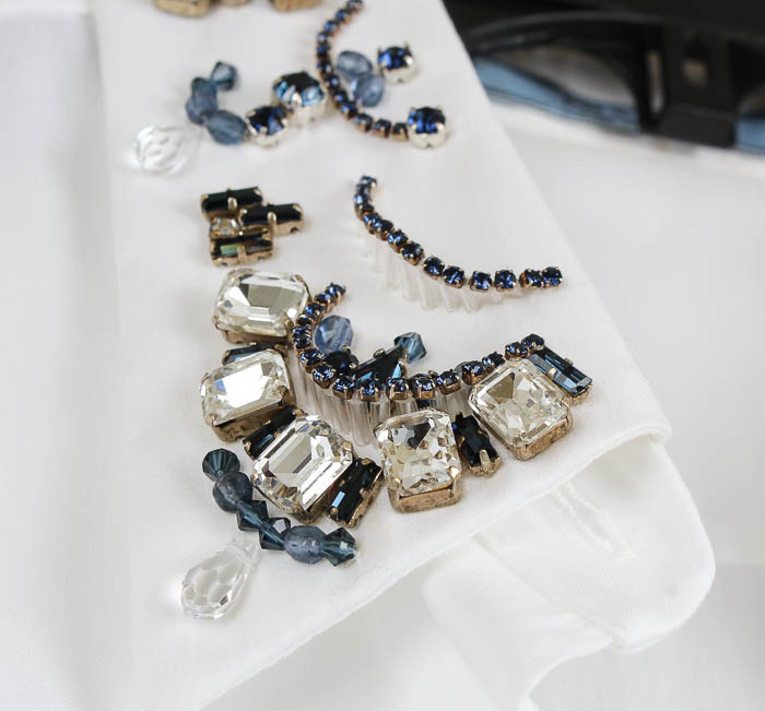 Women's Prada White and Beaded Button Down Shirt