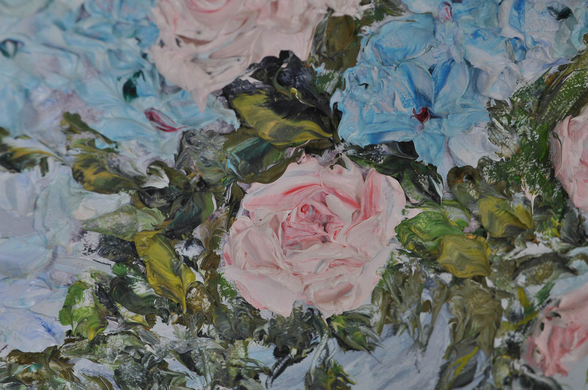 Florine Gompf Signed Oil Painting of Floral Still Life